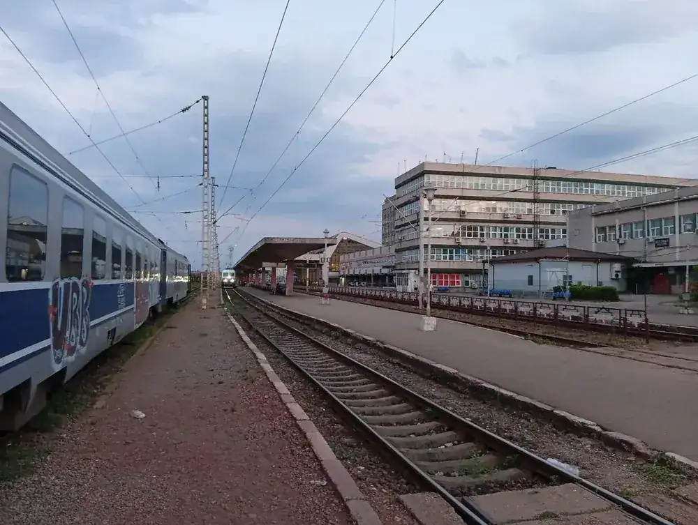 Looking back towards the station block and the arched hall roof