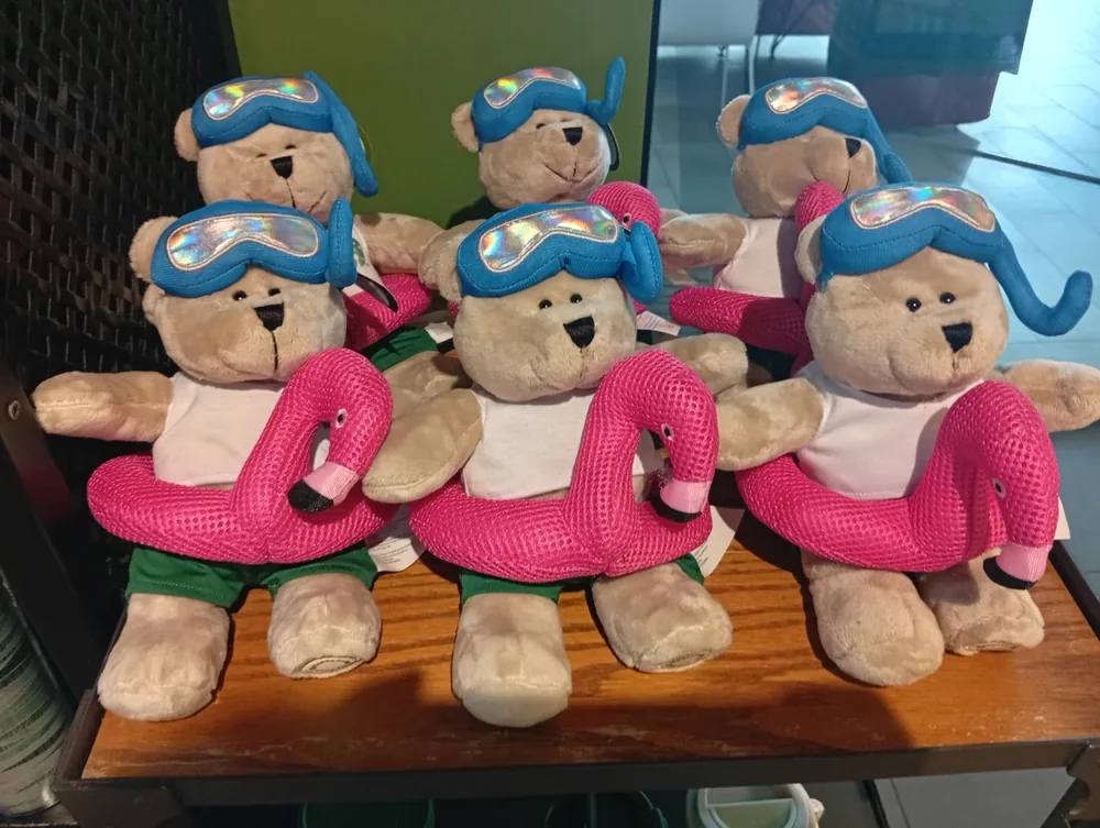 Seasonal bears on the merchandise table