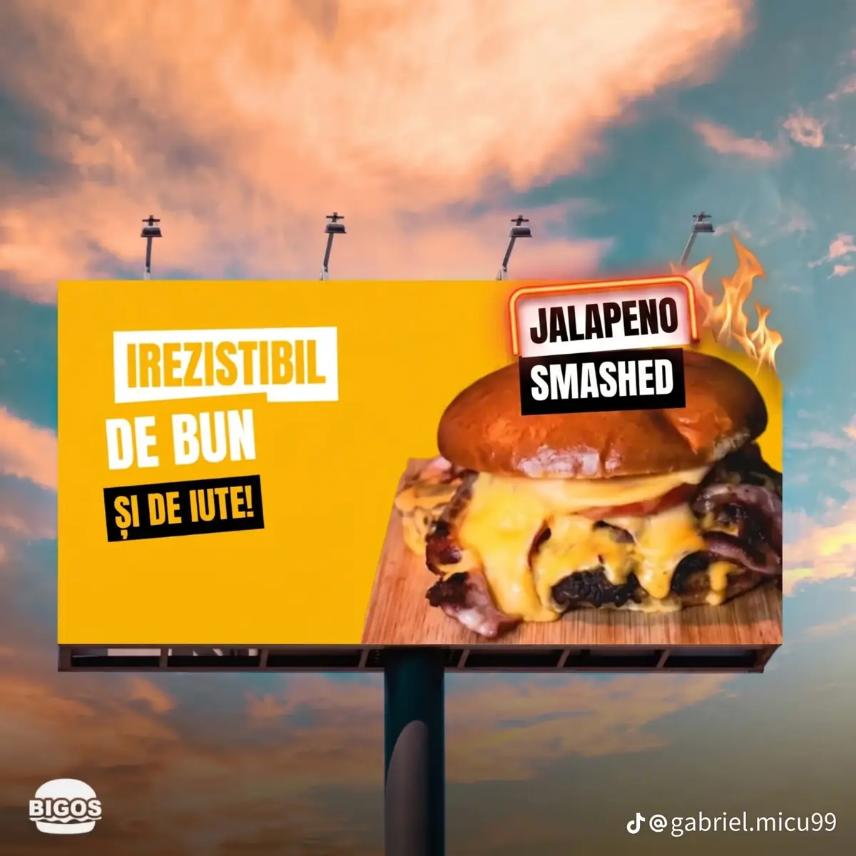 A BIGOS advert for the Jalapeno Smashed burger (made by @gabriel.micu99)