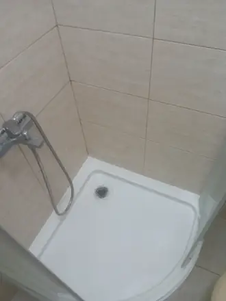 The shower tray: the lowest point of the lowest flat, which is where drainage gets slow